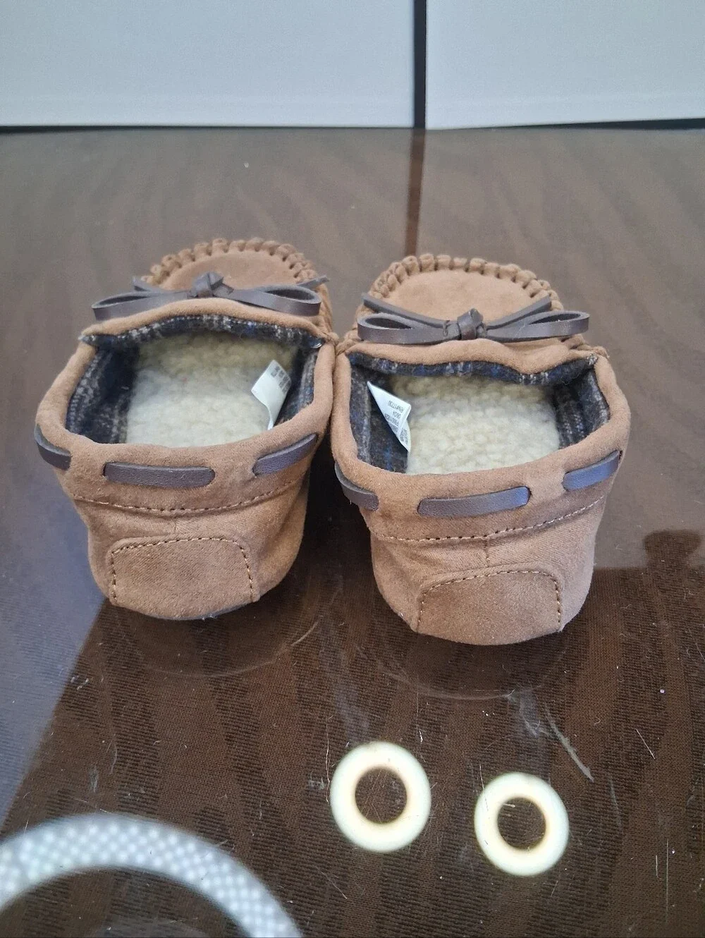 Kids Brown Moccasin Slipper with Bow